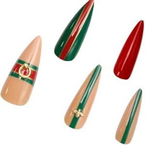 Allkem Luxury Stiletto Press On Designer Nails With Glue